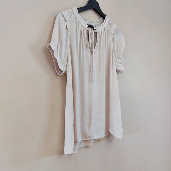 Naked Zebra blouse with tie front closure and ruffle detail on the neck sleeve - Picture 2 of 6